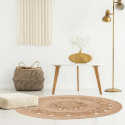 Tapis Rond Ø90cm en Jute Tressée Naturelle Ajourée