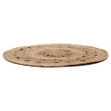 Tapis Rond Ø90cm en Jute Tressée Naturelle Ajourée