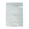Tapis 120x180cm Intérieur/Extérieur Motif Ornemental Turquoise et Blanc