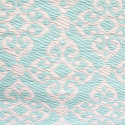 Tapis 120x180cm Intérieur/Extérieur Motif Ornemental Turquoise et Blanc