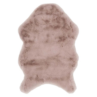 Tapis Forme Peau de Bête 60x90cm Imitation Fourrure Fine Rose