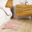 Tapis Forme Peau de Bête 60x90cm Imitation Fourrure Fine Rose