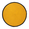 Tapis Rond Ø120cm Style Rétro Coton Jaune Moutarde et Bord Noir