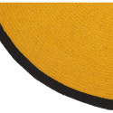 Tapis Rond Ø120cm Style Rétro Coton Jaune Moutarde et Bord Noir