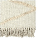 Plaid Jeté Ethnique Tufté 125x150cm Beige Formes Losanges