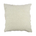 Coussin Ethnique Tufté 40x40cm Beige Formes Losanges Déhoussable