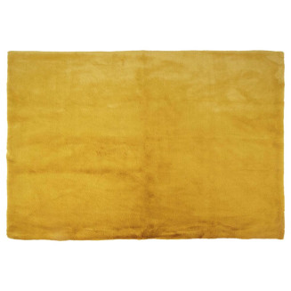 Tapis 120x170cm Imitation Fourrure Fine Jaune Moutarde