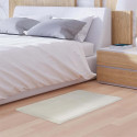 Tapis 60x110cm Imitation Fourrure Fine Blanc Crème