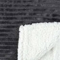 Plaid Flanelle Côtelé 180x220cm Gris Anthracite et Sherpa