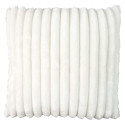 Coussin Ultra Doux Flanelle Côtelé 40x40cm Blanc Déhoussable
