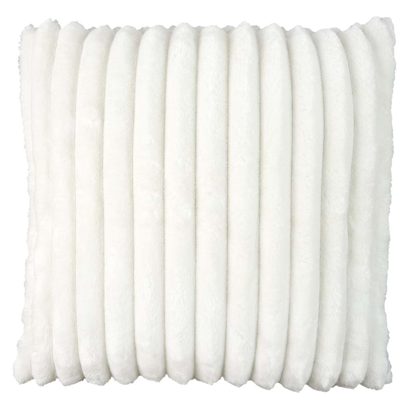 Coussin Ultra Doux Flanelle Côtelé 40x40cm Blanc Déhoussable Coussin Ultra Doux Flanelle Côtelé 40x40cm Blanc Déhoussable