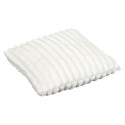 Coussin Ultra Doux Flanelle Côtelé 40x40cm Blanc Déhoussable