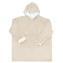 Sweat à Capuche Plaid Ultra Doux Beige Intérieur Sherpa