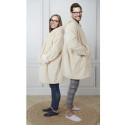Sweat à Capuche Plaid Ultra Doux Beige Intérieur Sherpa