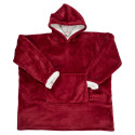 Sweat à Capuche Plaid Ultra Doux Rouge Intérieur Sherpa