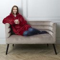 Sweat à Capuche Plaid Ultra Doux Rouge Intérieur Sherpa