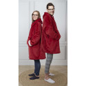 Sweat à Capuche Plaid Ultra Doux Rouge Intérieur Sherpa
