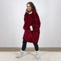 Sweat à Capuche Plaid Ultra Doux Rouge Intérieur Sherpa