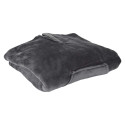 Poncho Plaid Long Ultra Doux Gris Anthracite Intérieur Sherpa