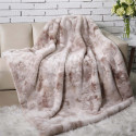 Plaid Ultra Doux 140x200cm Imitation Fourrure Ombrée Coloris Marron et Blanc