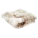Plaid Ultra Doux 140x200cm Imitation Fourrure Ombrée Coloris Marron et Blanc
