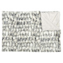 Plaid Ultra Doux 140x200cm Imitation Fourrure Texturée Ombrée Coloris Gris et Blanc