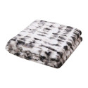 Plaid Ultra Doux 140x200cm Imitation Fourrure Texturée Ombrée Coloris Gris et Blanc