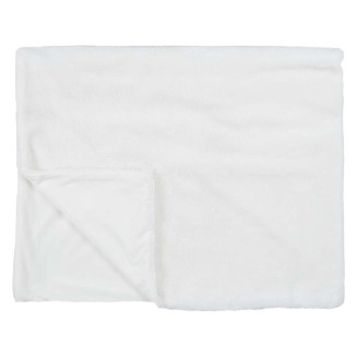Plaid Ultra Doux 120x150cm Imitation Fourrure Blanche
