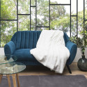 Plaid Ultra Doux 120x150cm Imitation Fourrure Blanche
