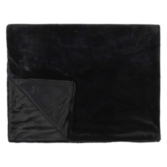Plaid Ultra Doux 120x150cm Imitation Fourrure Noire