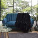 Plaid Ultra Doux 120x150cm Imitation Fourrure Noire