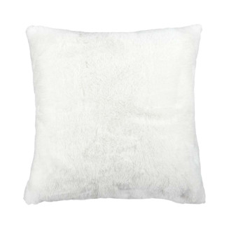 Coussin Ultra Doux 40x40cm Imitation Fourrure Blanche
