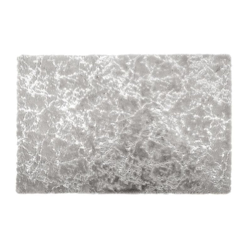 Tapis Rectangulaire 120x170cm Imitation Fourrure Effet Argenté