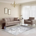 Tapis Rectangulaire 120x170cm Imitation Fourrure Effet Argenté