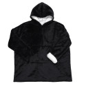 Sweat à Capuche Plaid Ultra Doux Noir Intérieur Sherpa