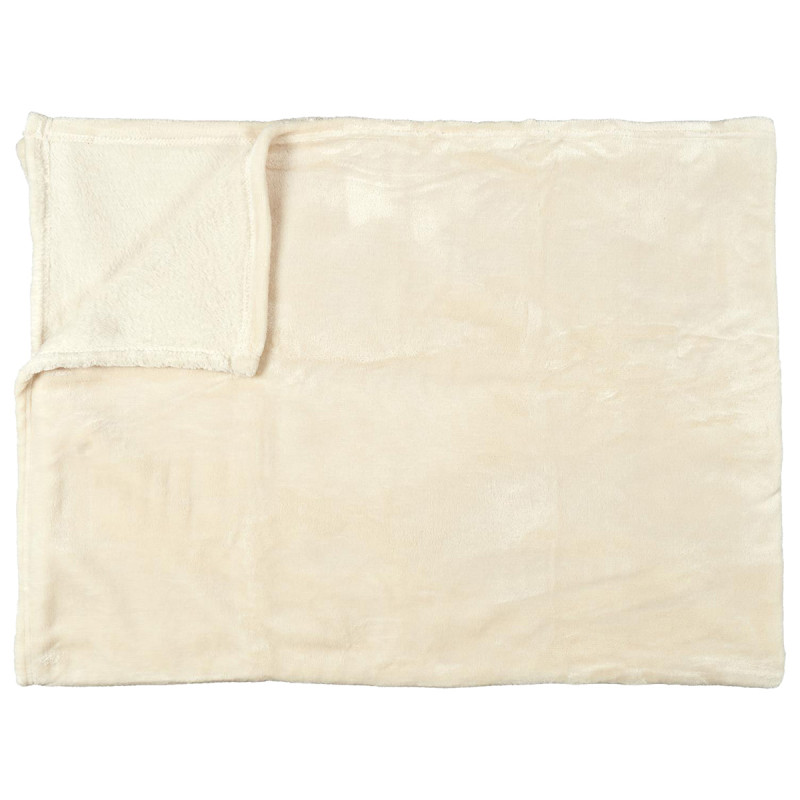 Plaid Flanelle 125x150cm Uni Beige Plaid Flanelle 125x150cm Uni Beige
