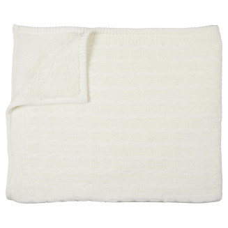 Plaid 120x150cmm Torsadé Crème et Sherpa
