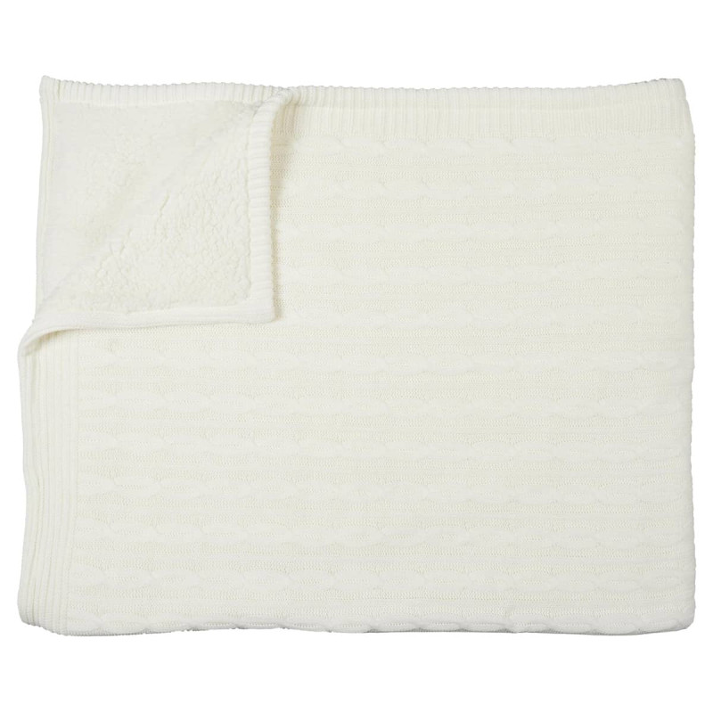 Plaid 120x150cmm Torsadé Crème et Sherpa Plaid 120x150cmm Torsadé Crème et Sherpa