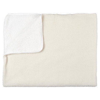 Plaid 120x150cm Tissu Bouclette Crème et Sherpa