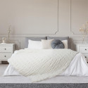 Plaid Ultra Doux 140x200cm Imitation Fourrure Texturée Blanc