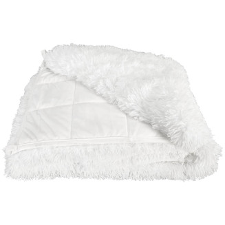 Couverture Pondérée 7kg Anti-Stress Sommeil Optimal Imitation Fourrure Blanche