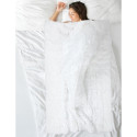 Couverture Pondérée 7kg Anti-Stress Sommeil Optimal Imitation Fourrure Blanche