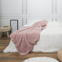 Plaid Ultra Doux 120x150cm Imitation Fourrure Nid d'Abeille Rose