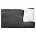 Plaid Ultra Doux 140x200cm Imitation Fourrure Texturée Grise et Sherpa