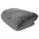 Plaid Ultra Doux 140x200cm Imitation Fourrure Texturée Grise et Sherpa
