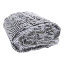 Plaid Ultra Doux 120x150cm Imitation Fourrure Vague Coloris Gris