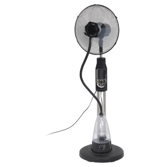 Ventilateur Brumisateur sur Pied Noir avec Télécommande