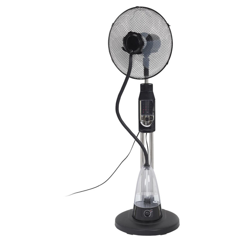 Ventilateur Brumisateur sur Pied Noir avec Télécommande