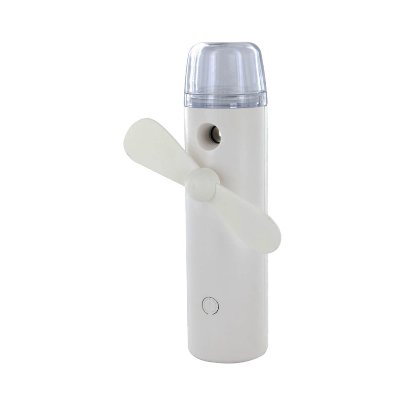 Ventilateur Brumisateur de Poche Lumineux Rechargeable Blanc