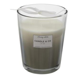 Bougie Parfumée 3 mèches Vase Gris Senteur Ambre H16cm